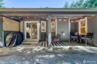 Nice sized covered back patio.