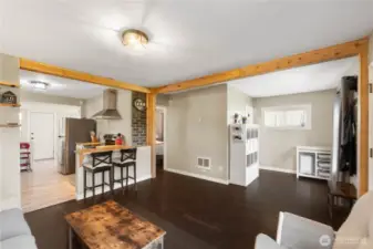 Extra space outside of the bathroom