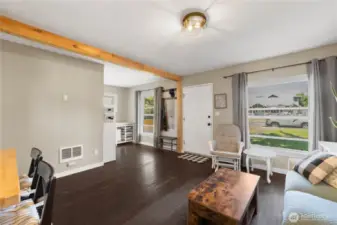 Coat rack next to the front door does not convey but great space for one.