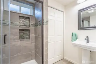 newer shower downstairs