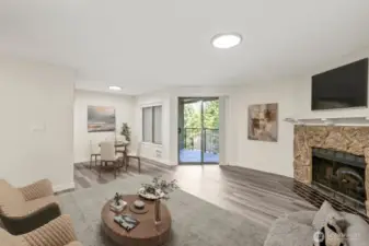 Virtually staged living room