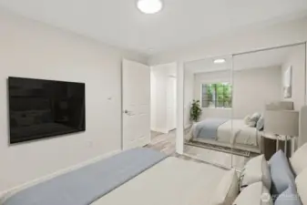 Virtually staged bedroom 1