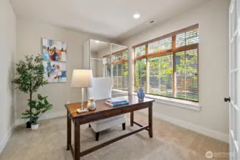 Office with built-in closet system; 4th bedroom option
