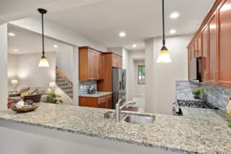 All new stainless steel appliances, Granite slab countertops