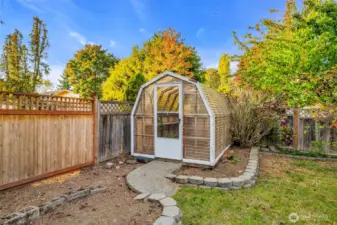 Follow the cinderblock road to a shed to grow those expensive tomatoes among other things.