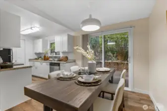 Dining room which leads to the kitchen.