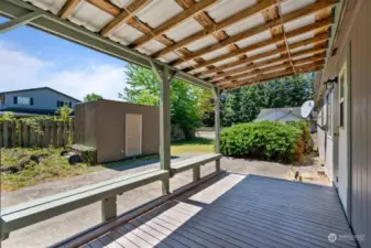 Back Porch with 8x12 Shed