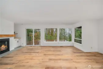 Natural light and deck off of living area
