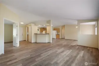 LIVING ROOM TO KITCHEN AND BONUS ROOM