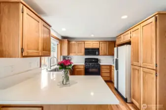 MODERN KITCHEN WITH WELL DESIGNED LAYOUT, COMES WITH ALL THE APPLIANCES.