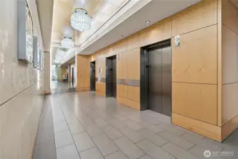 Elevators whisk you up to the 22nd floor quickly and there's a separate larger elevator for moving in and out