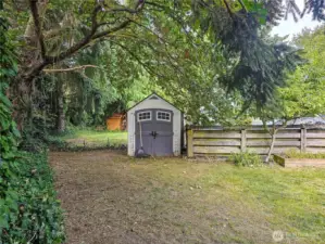 Shed in back for maintenance.