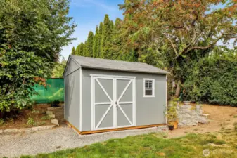 Storage Shed in Backyard.