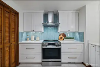 The pantry adds additional storage while the under cabinet lighting adds an elegant touch.