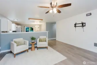 LVP Flooring flows seamlessly into kitchen