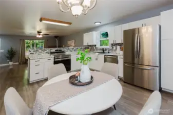 Ample shaker cabinets and cupboards for all of your cooking and storage needs