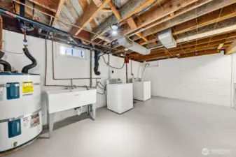 The washer and dryer are included in the sale. Both are used and have no value. There is an automatic sump pump between the appliances.