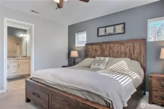 Primary suite view two, showing the ensuite bath.
