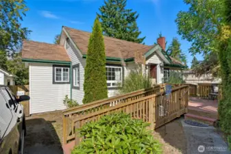 Ramp leads to private little front deck!