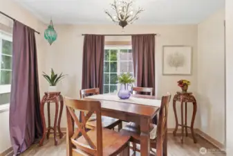 dining room off of the kitchen and living