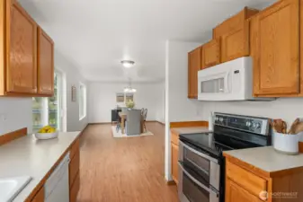 Kitchen open to the great room.