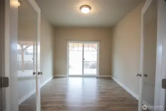Office/Den that leads to back yard