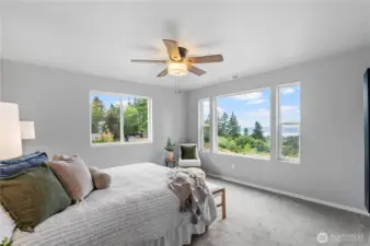 Wake up to the Puget Sound everyday from your primary bedroom!