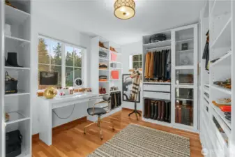 Chic dressing room can be converted back to fourth bedroom