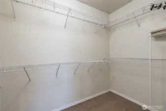 Walk-in closet in the primary suite