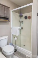 Separate shower stall in the primary bath