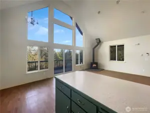 Kitchen out to livingroom.