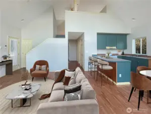 Livingroom virtually staged.