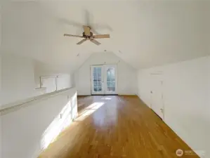 Loft out to French doors and small varanda