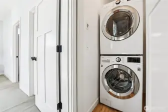 Convenient upper level laundry!