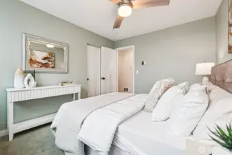 These bedrooms are bright, cheery and spacious - great to give guests their privacy or to use as a home office/other flex space.