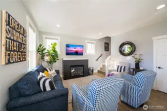 View 1 of Living Room with gas fireplace.