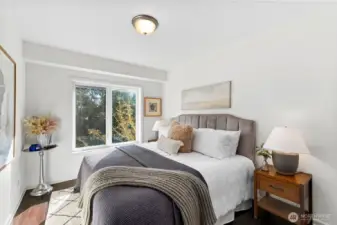 Large bedroom that fits a king sized bed!