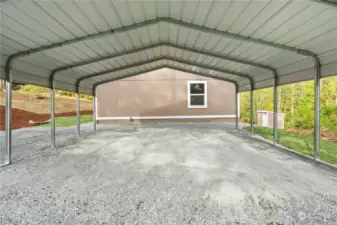 NEW 2-Car Carport with Gravel Driveway.