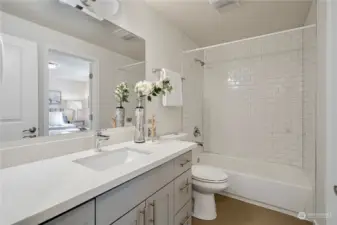 Full bathroom on the upper level