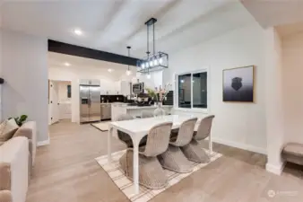 View of the Dining area and Kitchen