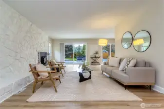 Living Room with access to Patio & Creek