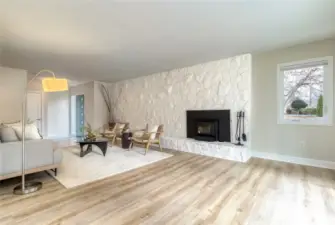 Living room with Wood Burning Stove