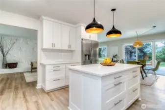 Kitchen, Living & DIning Room with access to Patio