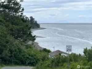 Road down to Cline Spit County Park