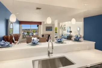 How many can say you can watch the fireworks, lake, and float planes from nearly every room on the main floor simultaneously? This floor plan was opened up to entertain 50 or more comfortably, not including the full deck!
