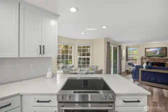 Kitchen is open to family room.