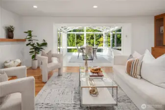 Stunning living space that allows for so many furniture configurations 24'1" x 18'10"