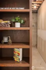 Hidden Room behind sliding bookshelf. VERY LARGE storage room 22'11" x 9'4"