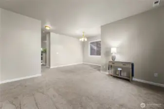 Living room adjacent to the dining room