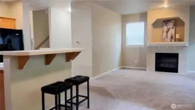 Kitchen is open to the family room